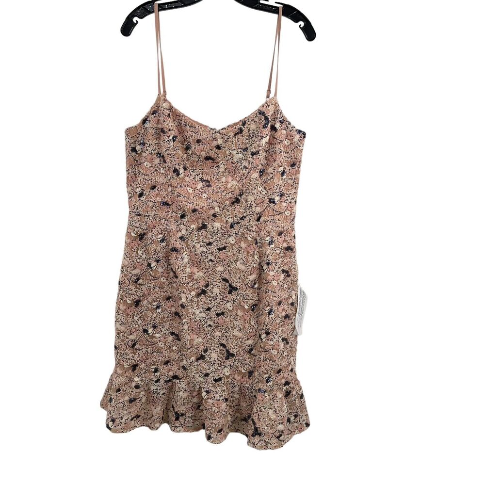 Dress the Population Jill Sequin Mini Dress Sleeveless Peplum Hem XXL New